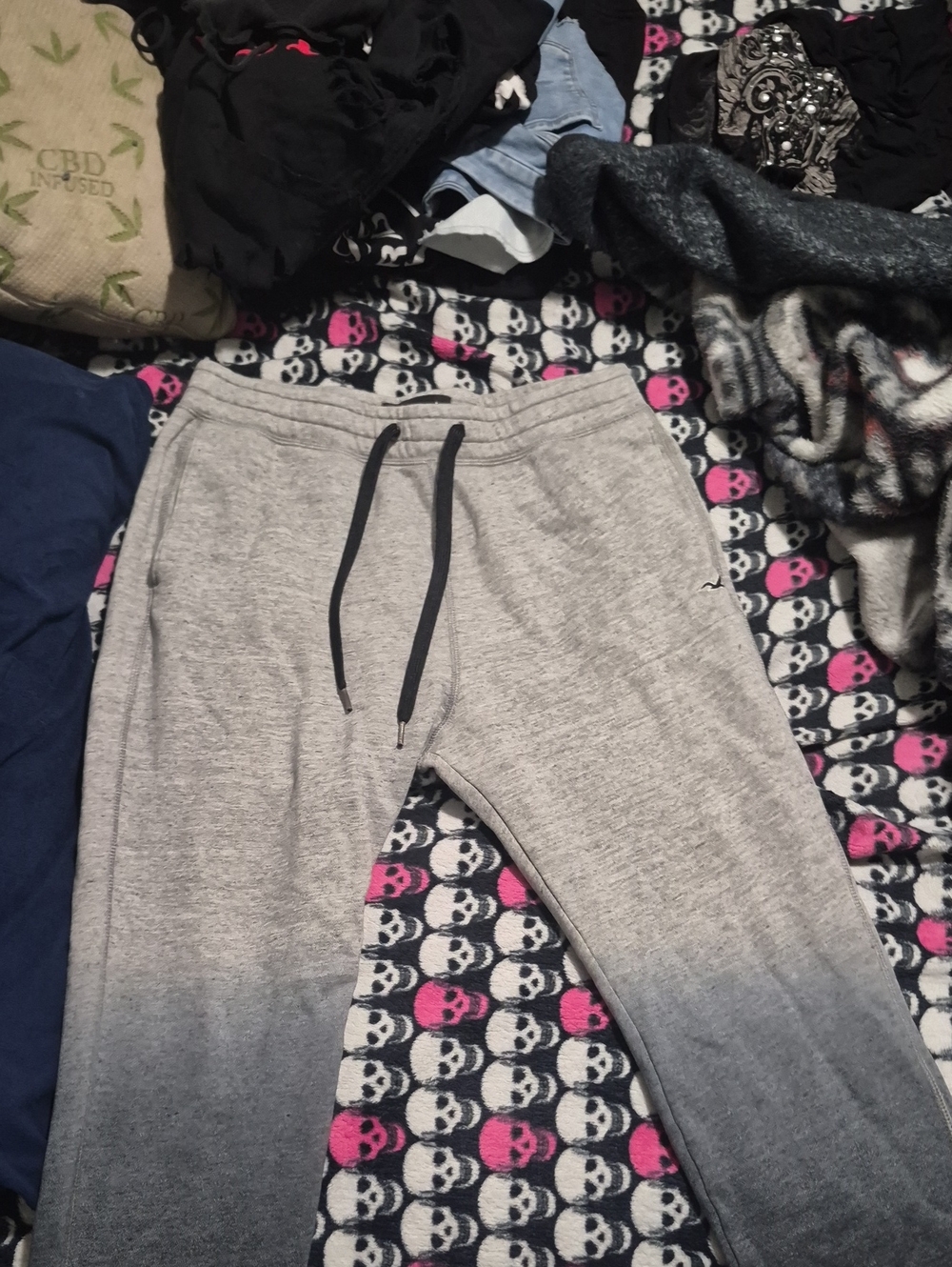 Gray Ombre Jogger Pants with Drawstring